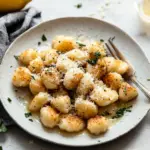 homemade 15 Minute Lemon Parmesan Cauliflower Gnocchi. photo