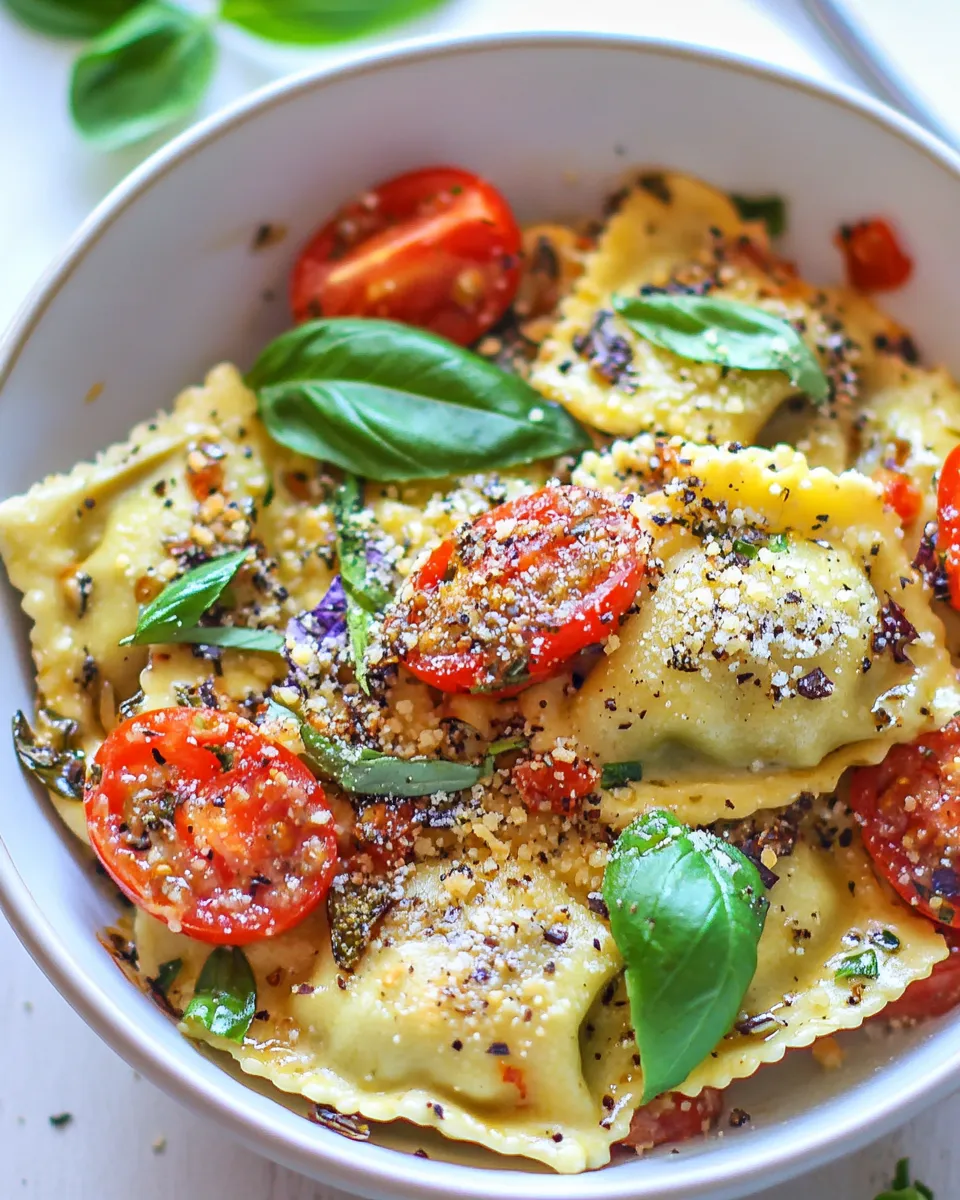 Delicious 15 Minute One Pan Ravioli Recipe shot
