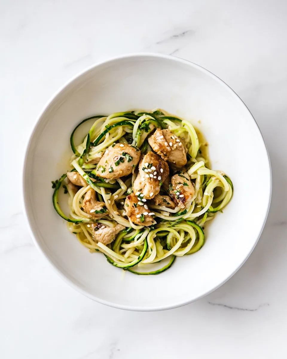 Delicious 15 Minute Teriyaki Chicken Zoodles food shot