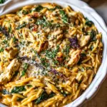 Homemade 25 Minute Spinach and Artichoke Chicken Orzo. recipe photo