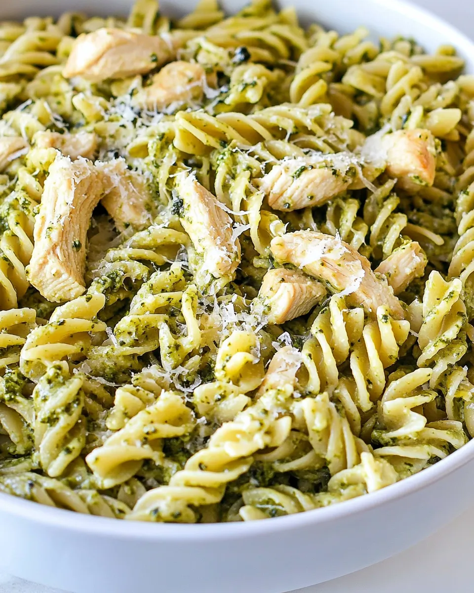 Healthy 30-Minute Chicken Pesto Pasta dish photo