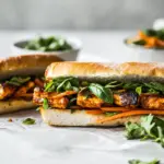 Homemade 30 Minute Basil Chicken Banh Mi Sandwich. recipe photo