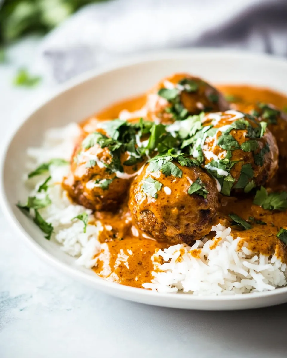 homemade 30 Minute Butter Chicken Meatballs. photo