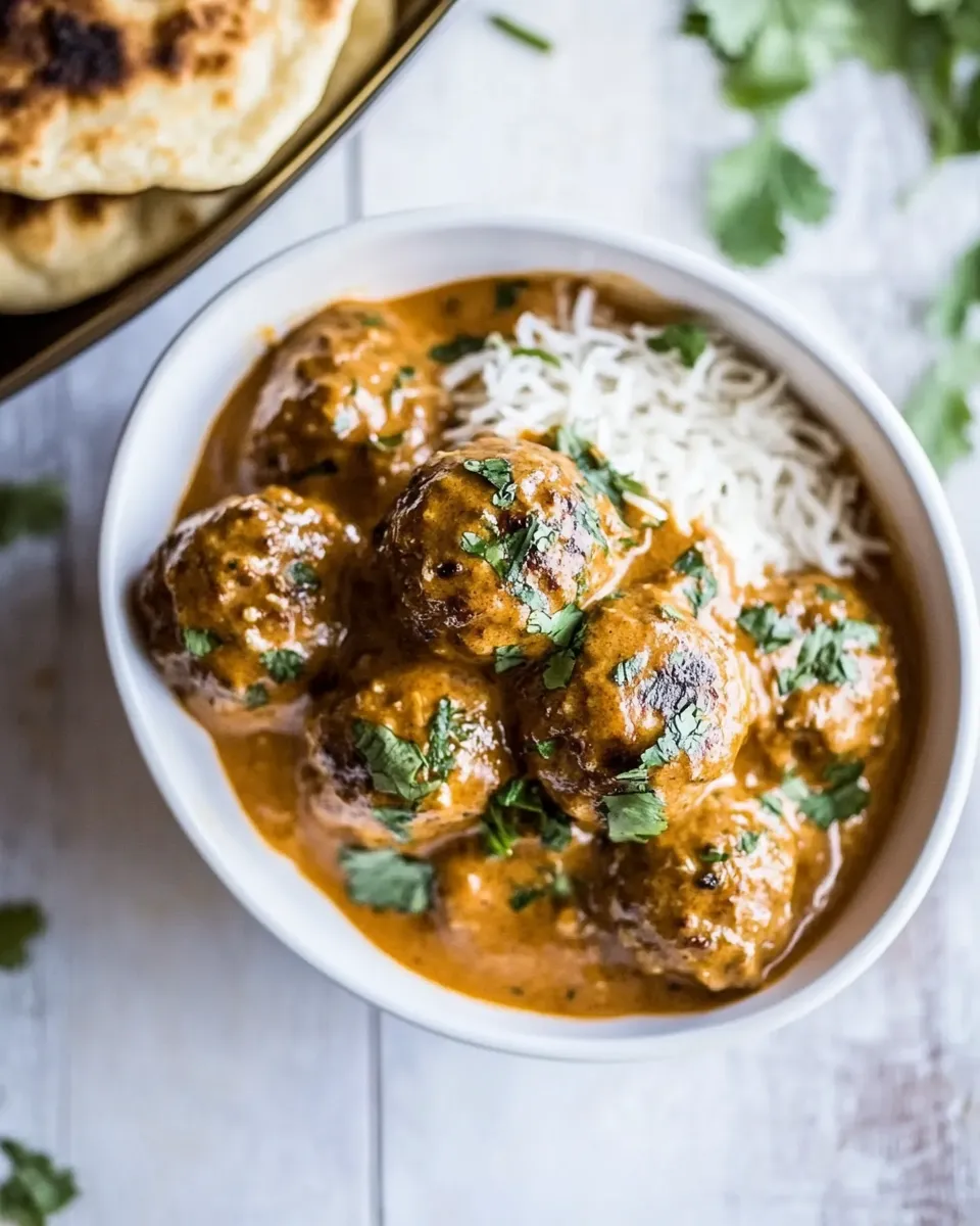 delicious 30 Minute Butter Chicken Meatballs. shot