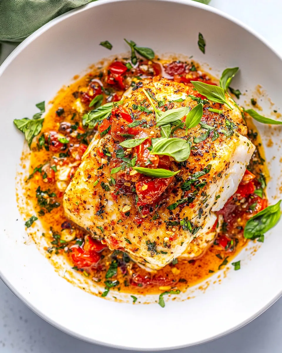Classic 30 Minute Cod in Tomato Garlic Sauce dish photo