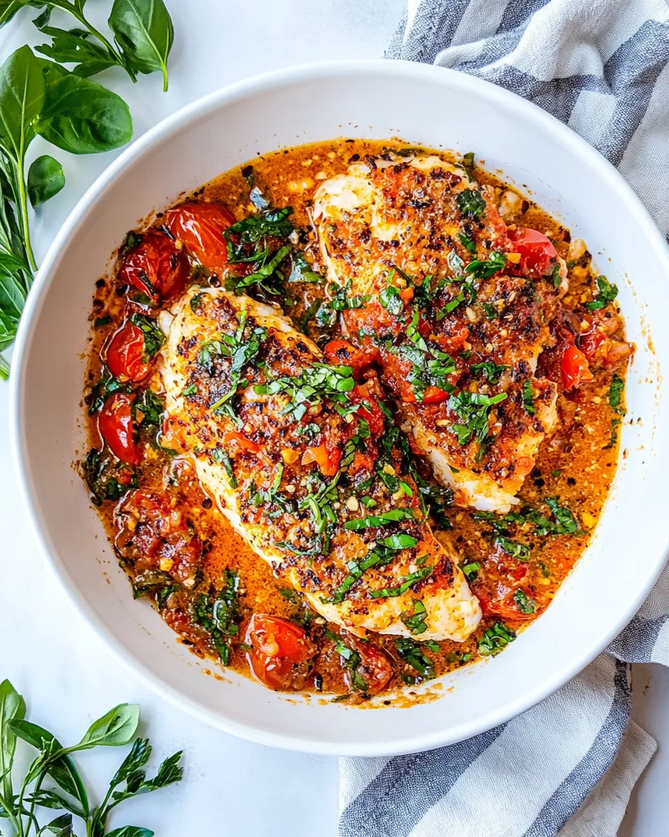 Delicious 30 Minute Cod in Tomato Garlic Sauce plate image