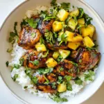 Homemade 30 Minute Pineapple Chicken with Coconut Rice. recipe photo