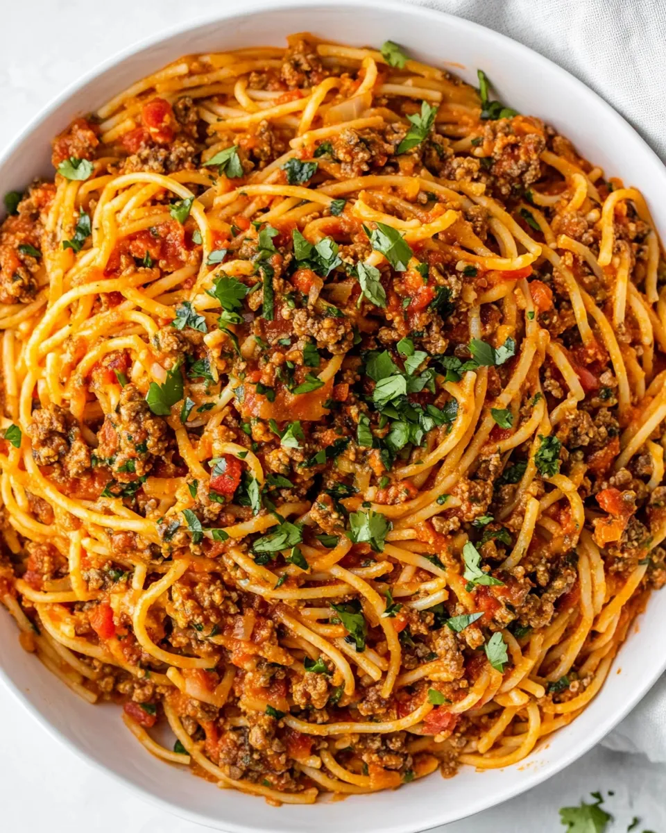 Homemade 30 Minute Taco Spaghetti photo