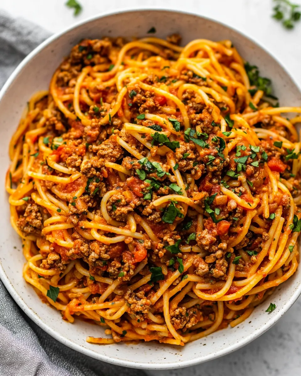 Easy 30 Minute Taco Spaghetti recipe photo