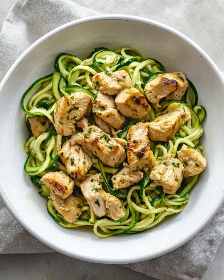 Homemade 4 ingredient Garlic Chicken Zoodles photo