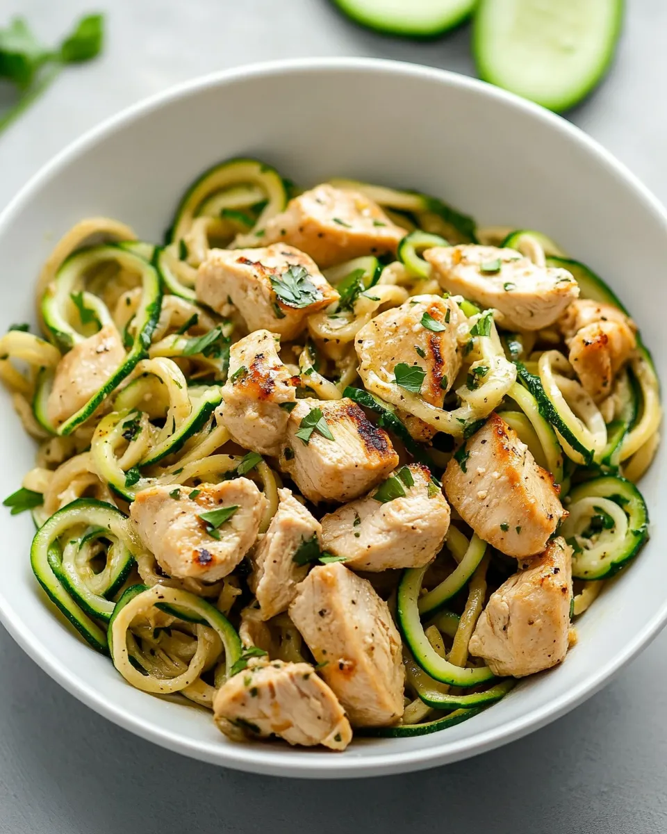 Classic 4 ingredient Garlic Chicken Zoodles image
