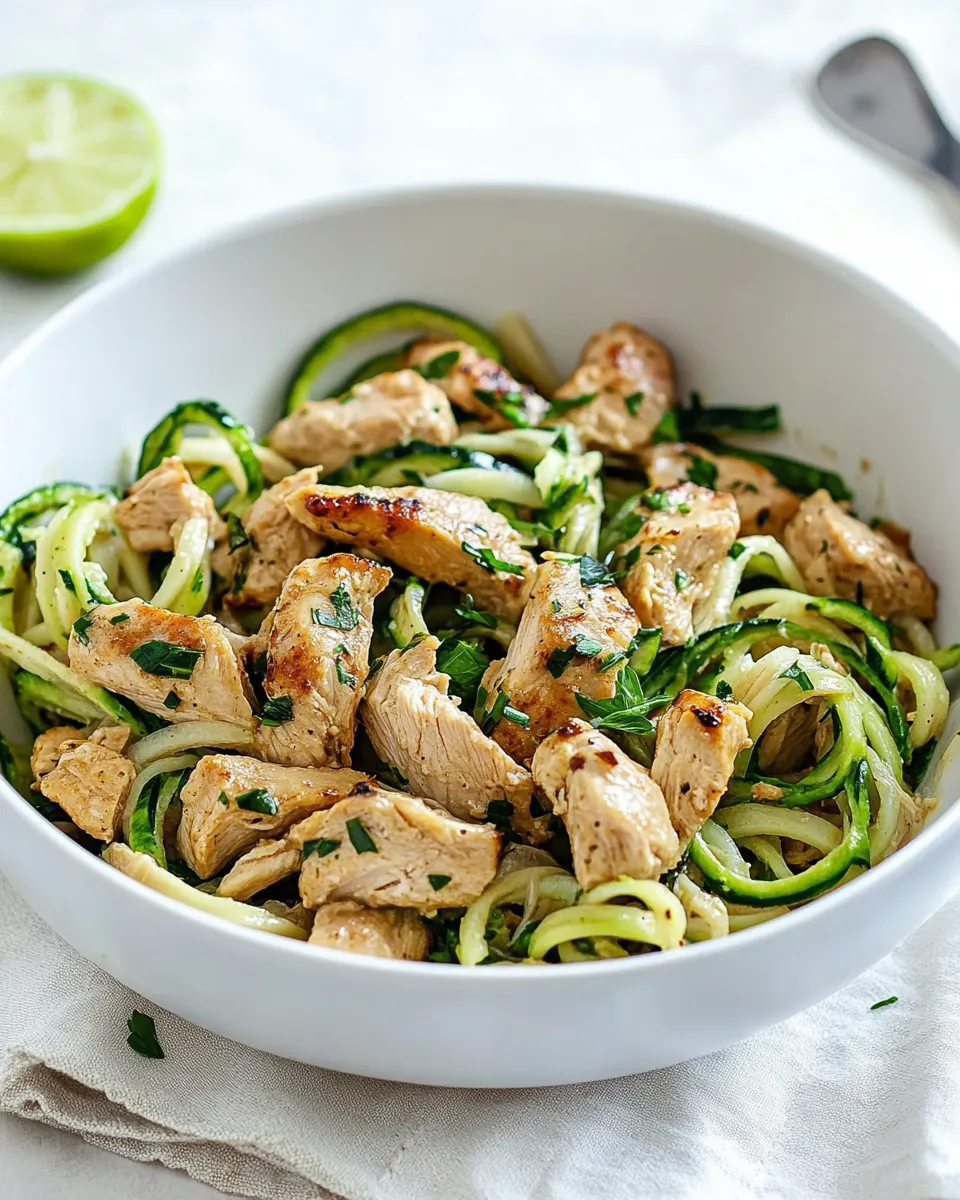 Delicious 4 ingredient Garlic Chicken Zoodles dish photo