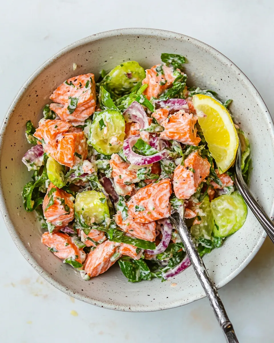 Classic 5-Ingredient Salmon Salad (easy lunch idea) recipe image