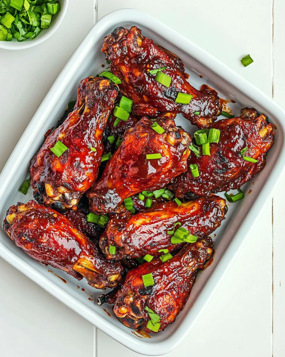 Delicious Air-Fryer BBQ Chicken Wings plate image