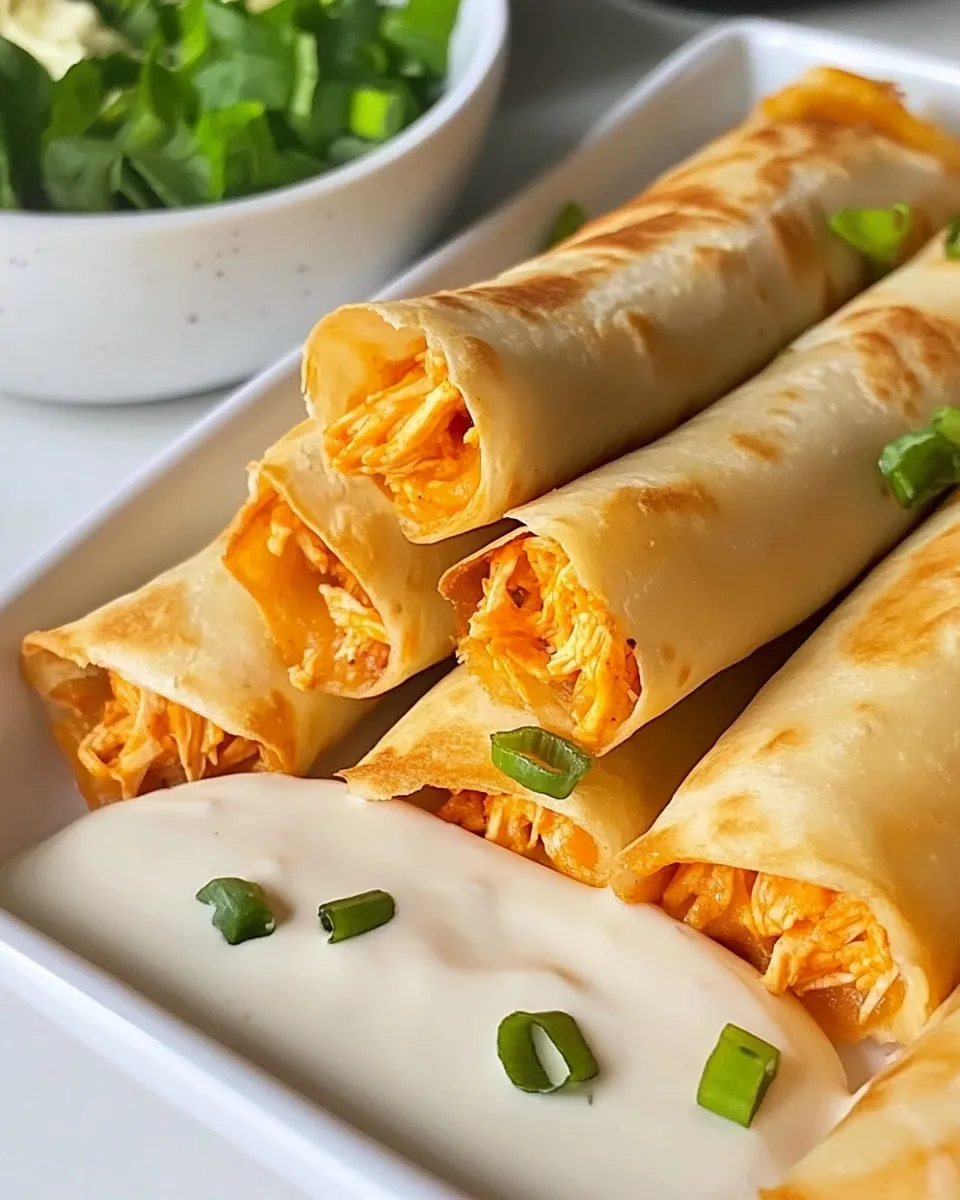 Classic Air Fryer Buffalo Chicken Taquitos image
