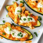 Delicious Air Fryer Buffalo Chicken Zucchini Skins recipe photo