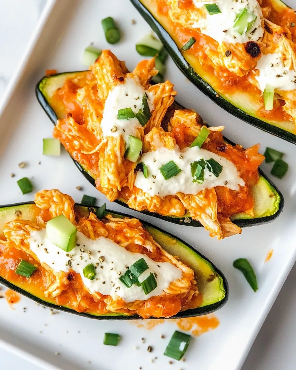Delicious Air Fryer Buffalo Chicken Zucchini Skins recipe photo