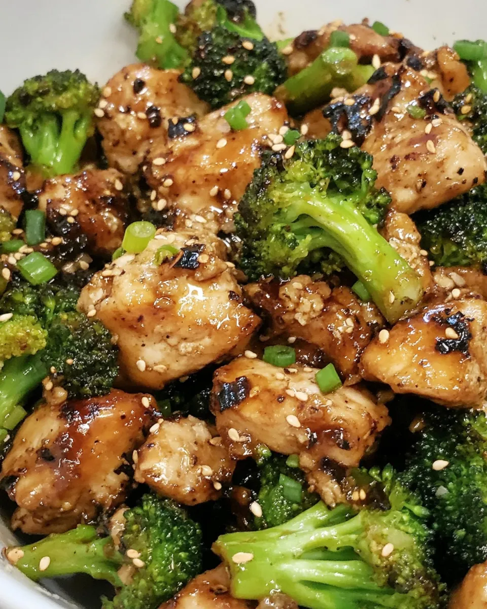 easy Air Fryer Honey Garlic Chicken and Broccoli recipe image