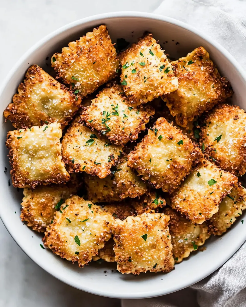 Delicious Air Fryer Toasted Ravioli shot