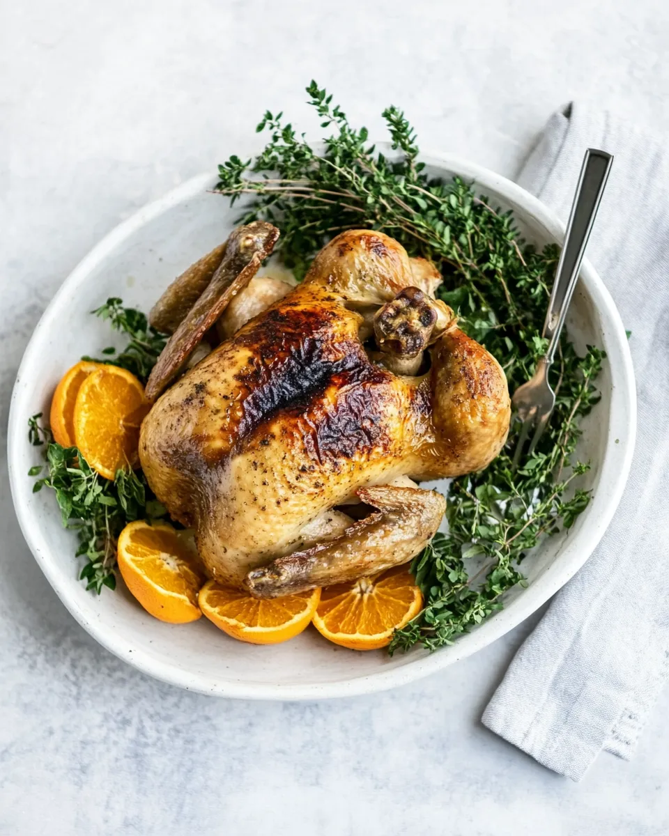 Classic Air fryer roast chicken with orange & ginger image