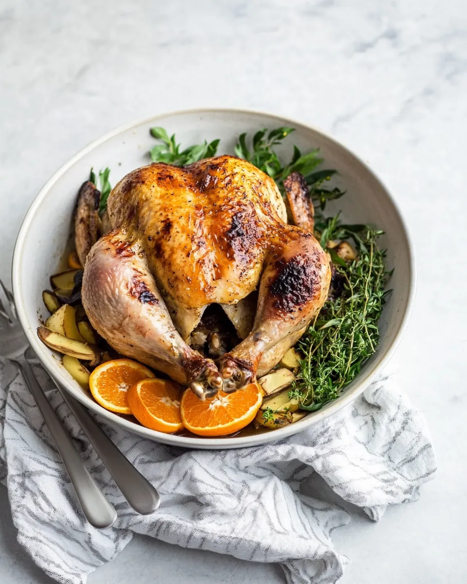 Easy Air fryer roast chicken with orange & ginger recipe photo