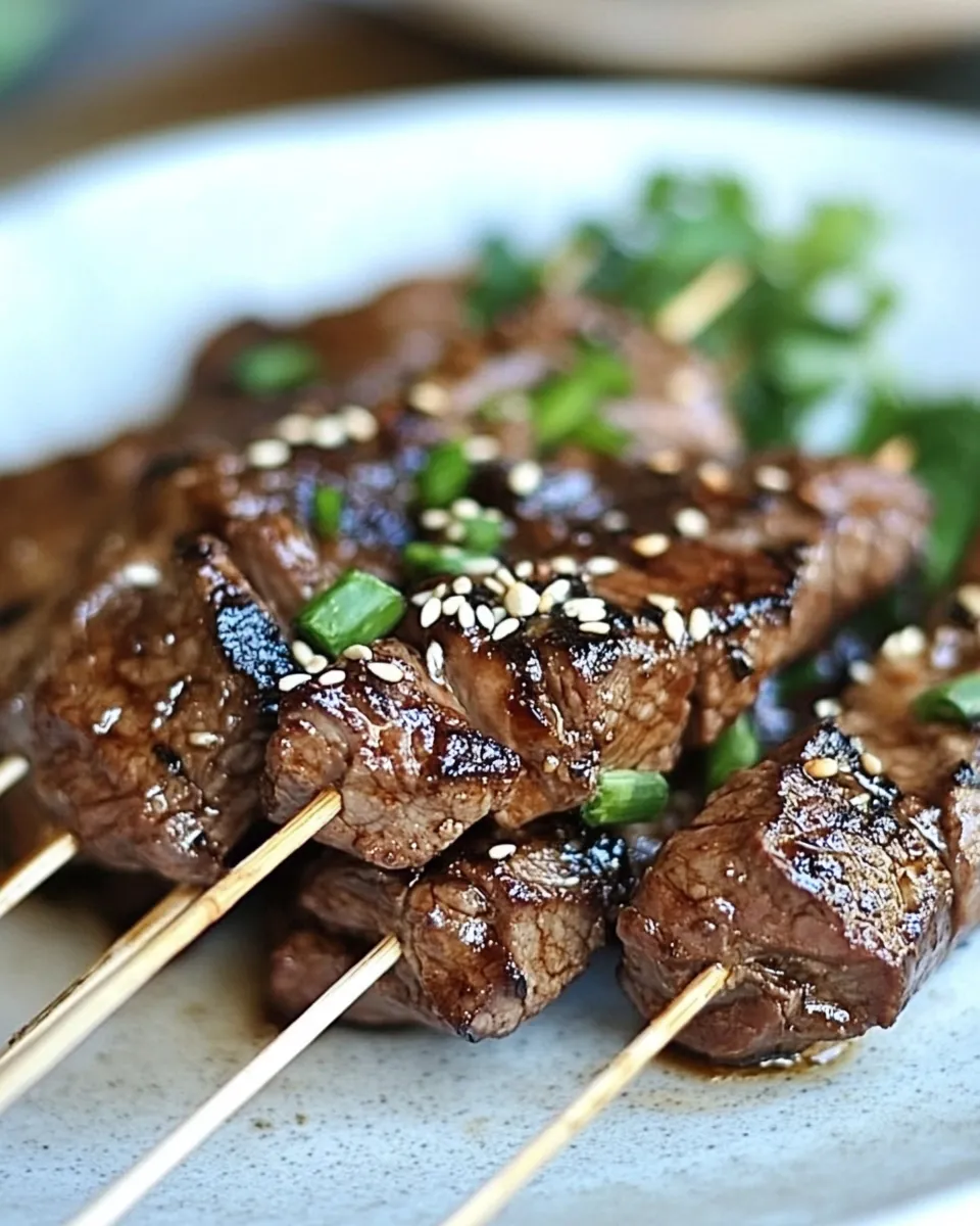 Delicious Asian Flank Steak Skewers dish photo