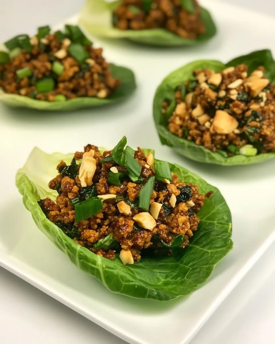 Homemade Asian Lettuce Cups with Spicy Ground Turkey recipe photo