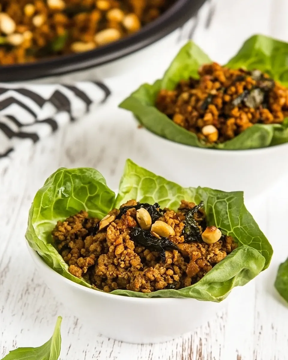 Delicious Asian Lettuce Cups with Spicy Ground Turkey plate image