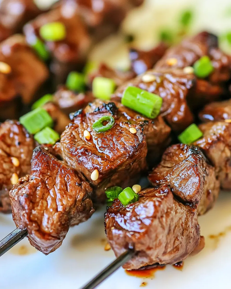 Classic Asian Steak Kebabs dish photo