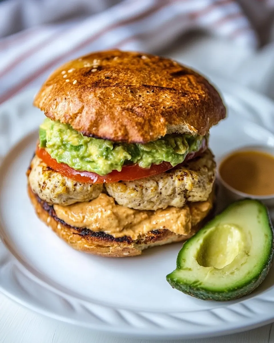 Classic Avocado Stuffed Turkey Burgers with Chipotle Aioli image