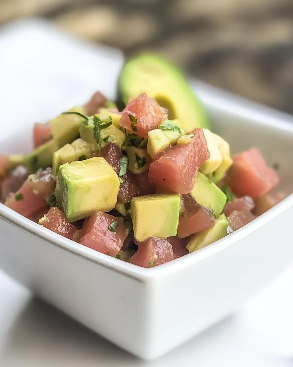 Classic Avocado Tuna Tartare dish photo