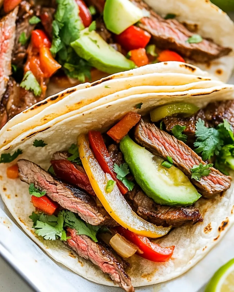 Easy Awesome Steak Fajitas food shot
