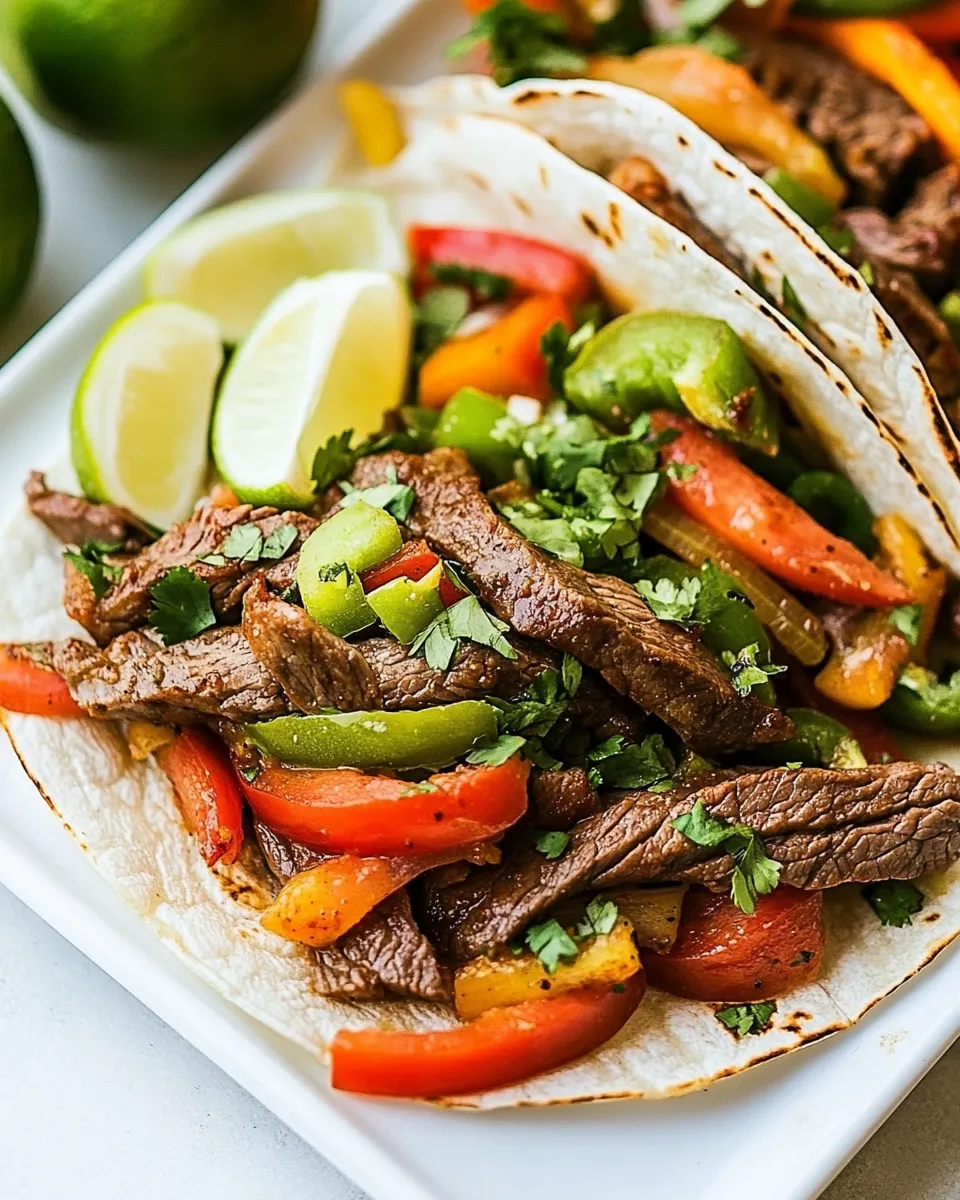 Delicious Awesome Steak Fajitas plate image