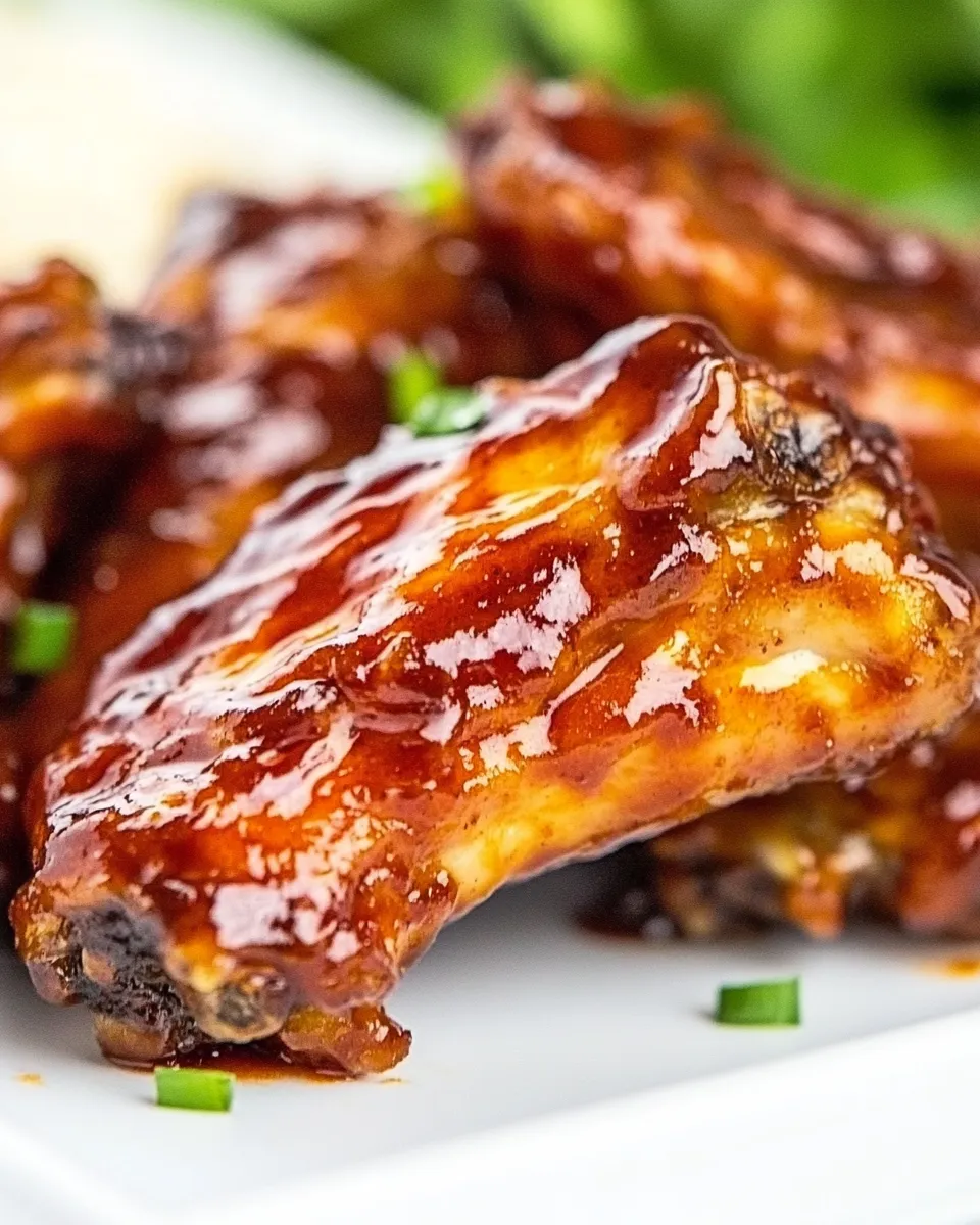 Easy BBQ Air Fryer Chicken Wings food shot