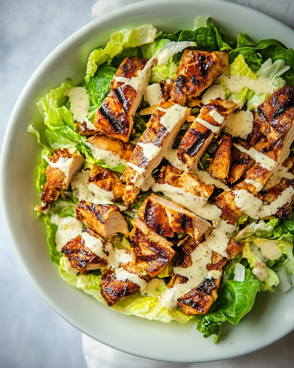 Homemade BBQ Chicken Caesar Salad recipe photo