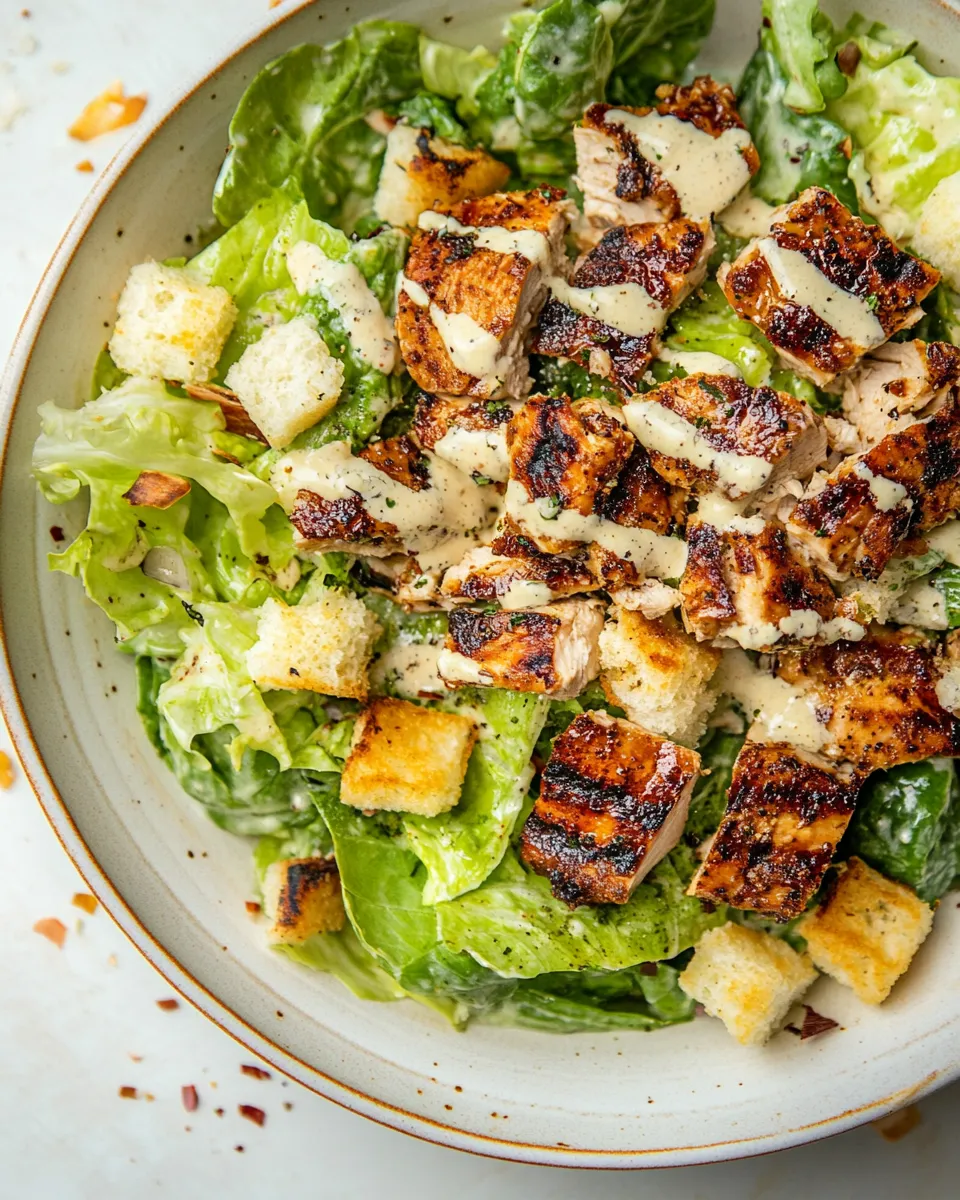 Delicious BBQ Chicken Caesar Salad plate image