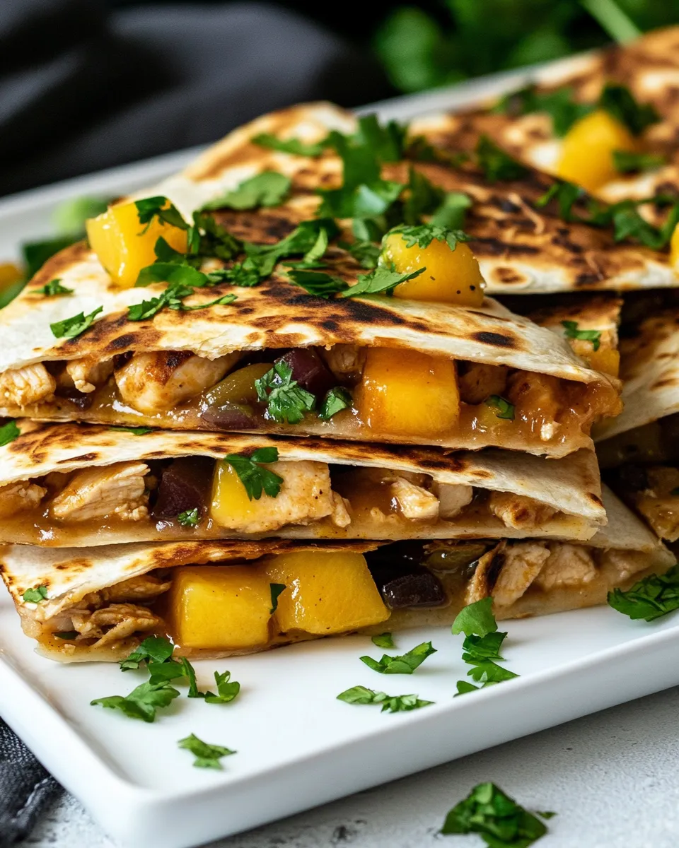 Homemade BBQ Chicken Mango Quesadillas recipe photo