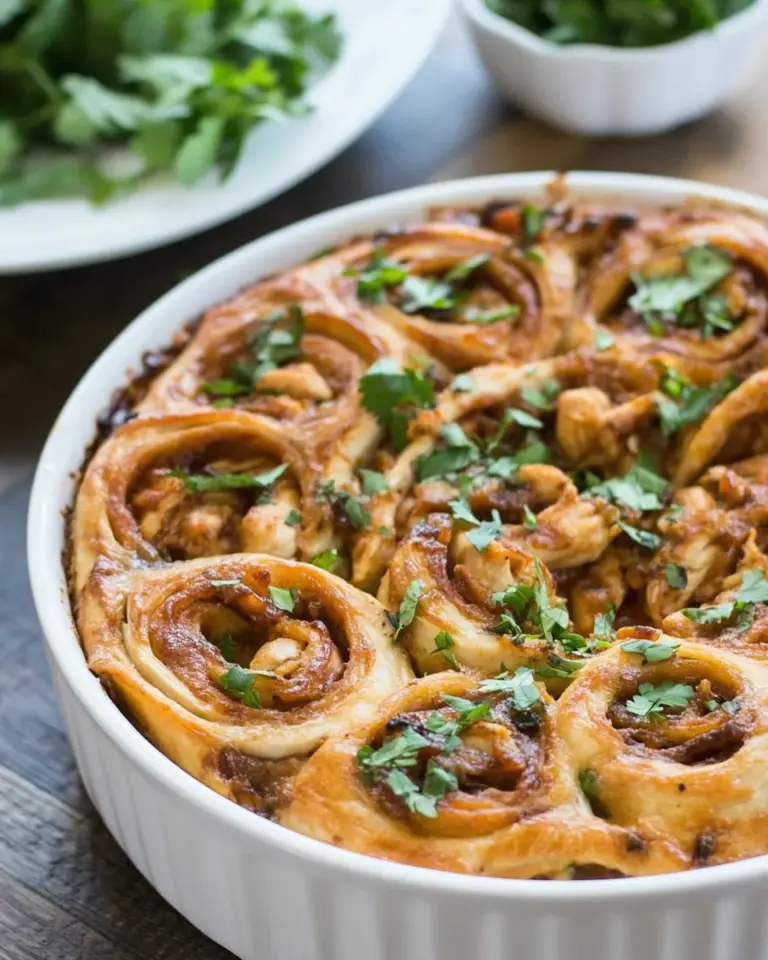 Homemade BBQ Chicken Pinwheel Bake recipe photo