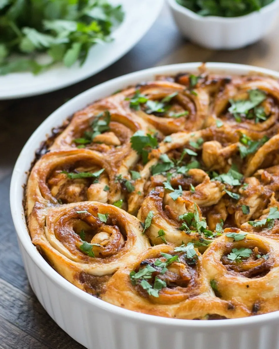 Homemade BBQ Chicken Pinwheel Bake recipe photo