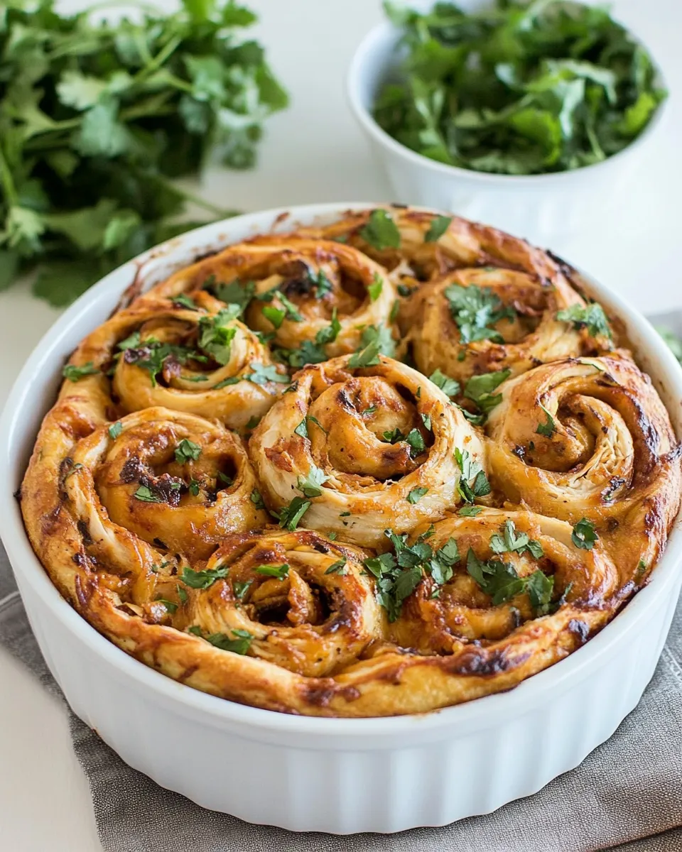 Classic BBQ Chicken Pinwheel Bake dish photo