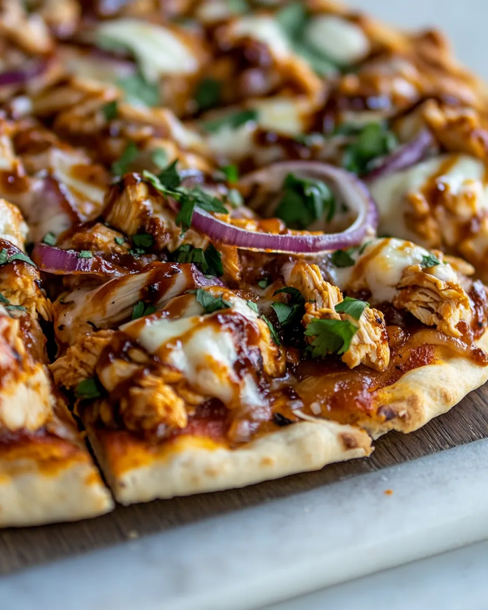 Easy BBQ Chicken Pizza food shot