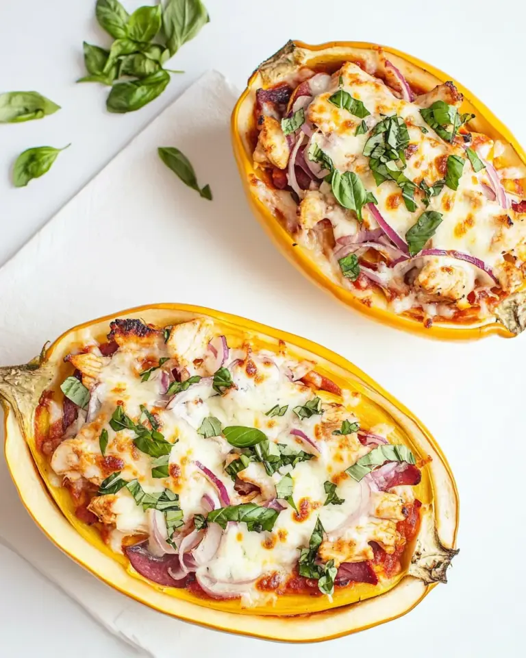 homemade BBQ Chicken Pizza Spaghetti Squash Boats photo