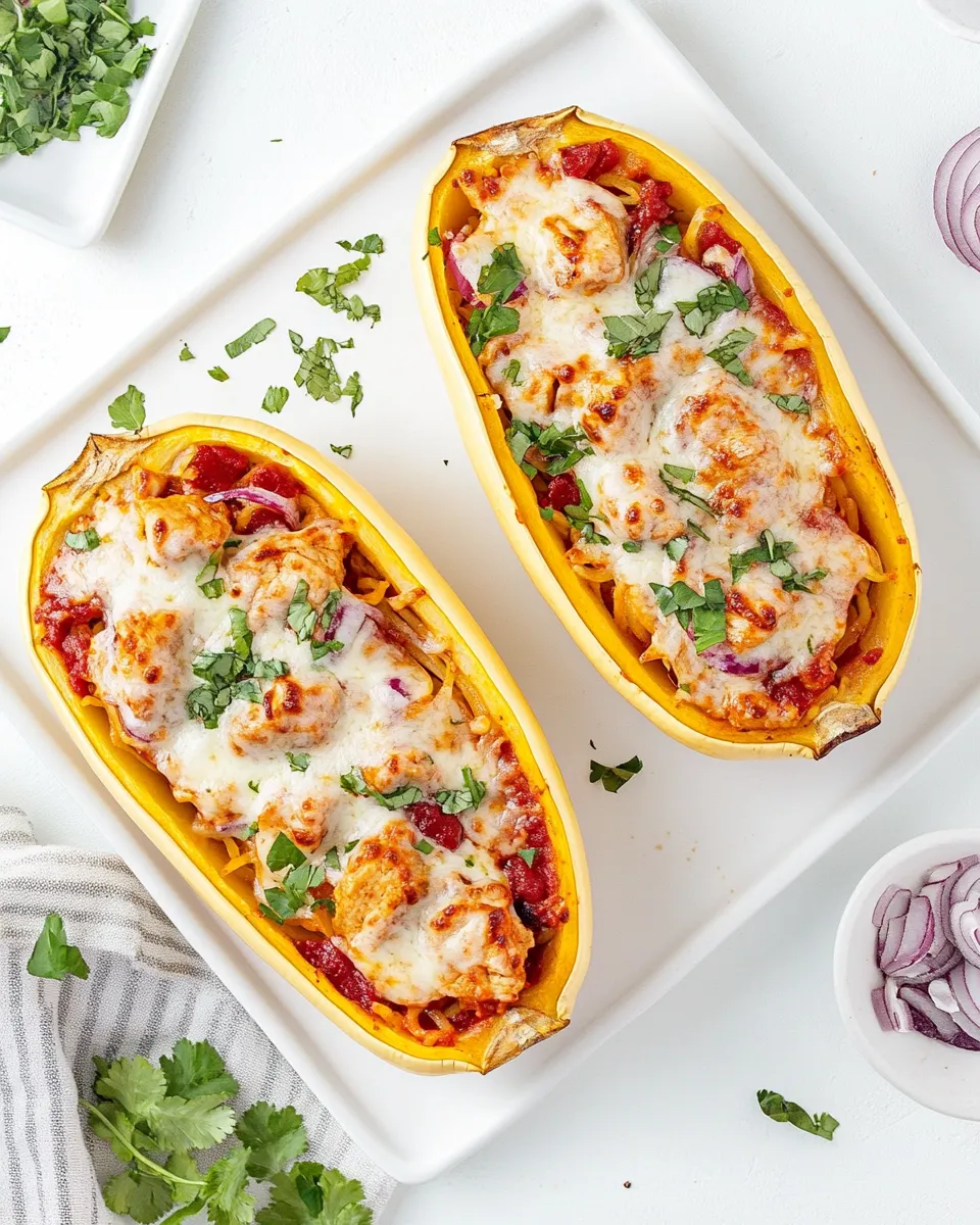 classic BBQ Chicken Pizza Spaghetti Squash Boats image