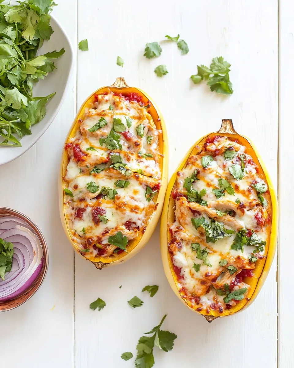 easy BBQ Chicken Pizza Spaghetti Squash Boats recipe photo