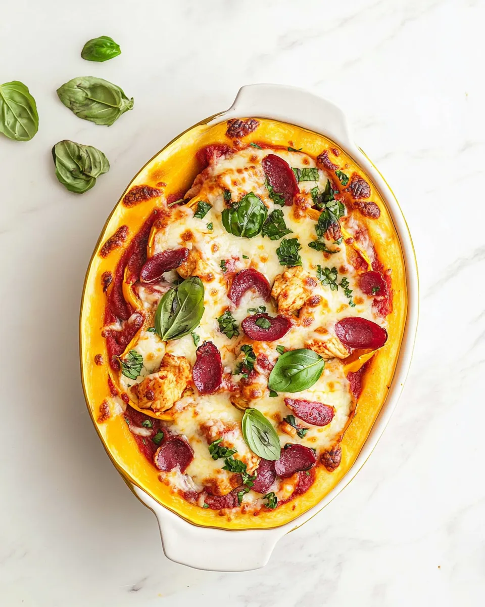 delicious BBQ Chicken Pizza Spaghetti Squash Boats plate image