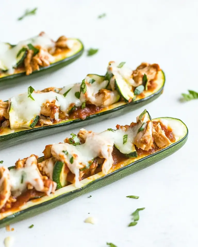 Homemade BBQ Chicken Pizza Stuffed Zucchini Boats photo