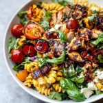 Homemade BBQ Chicken Ranch Pasta Salad. recipe photo
