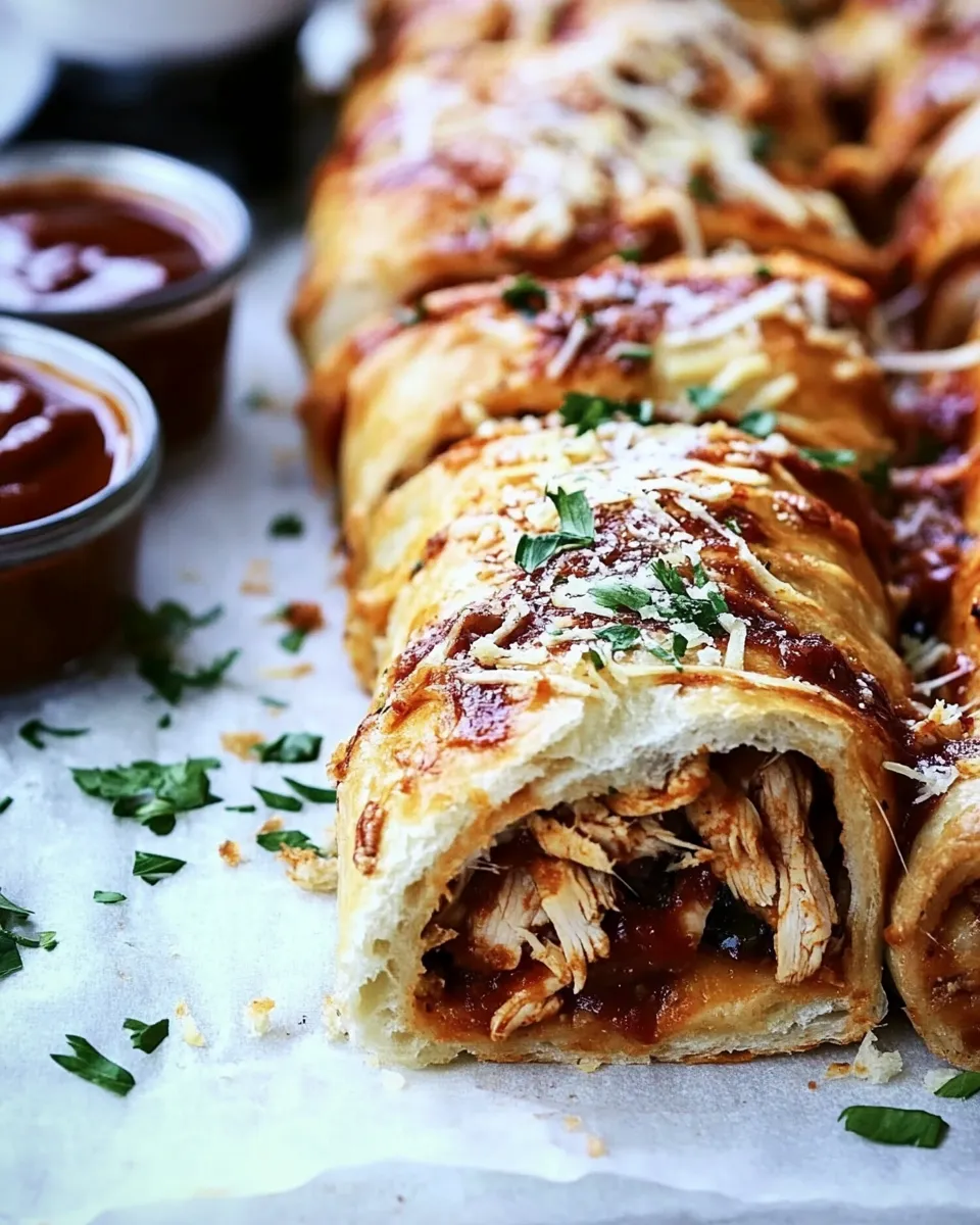 Homemade BBQ Chicken Stromboli photo