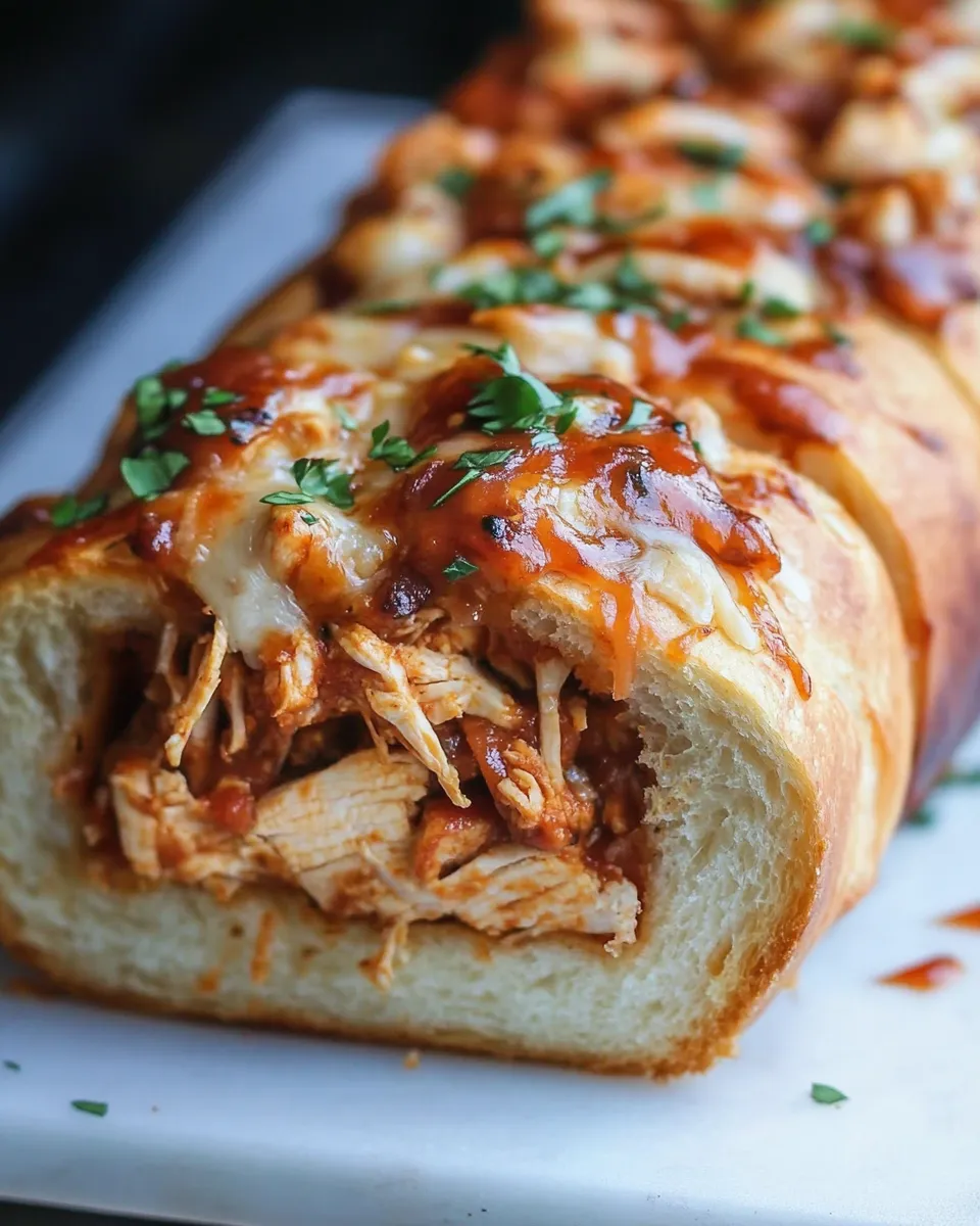 Homemade BBQ Chicken Stuffed Bread photo