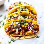 Homemade BBQ Chicken Tacos With Slaw photo